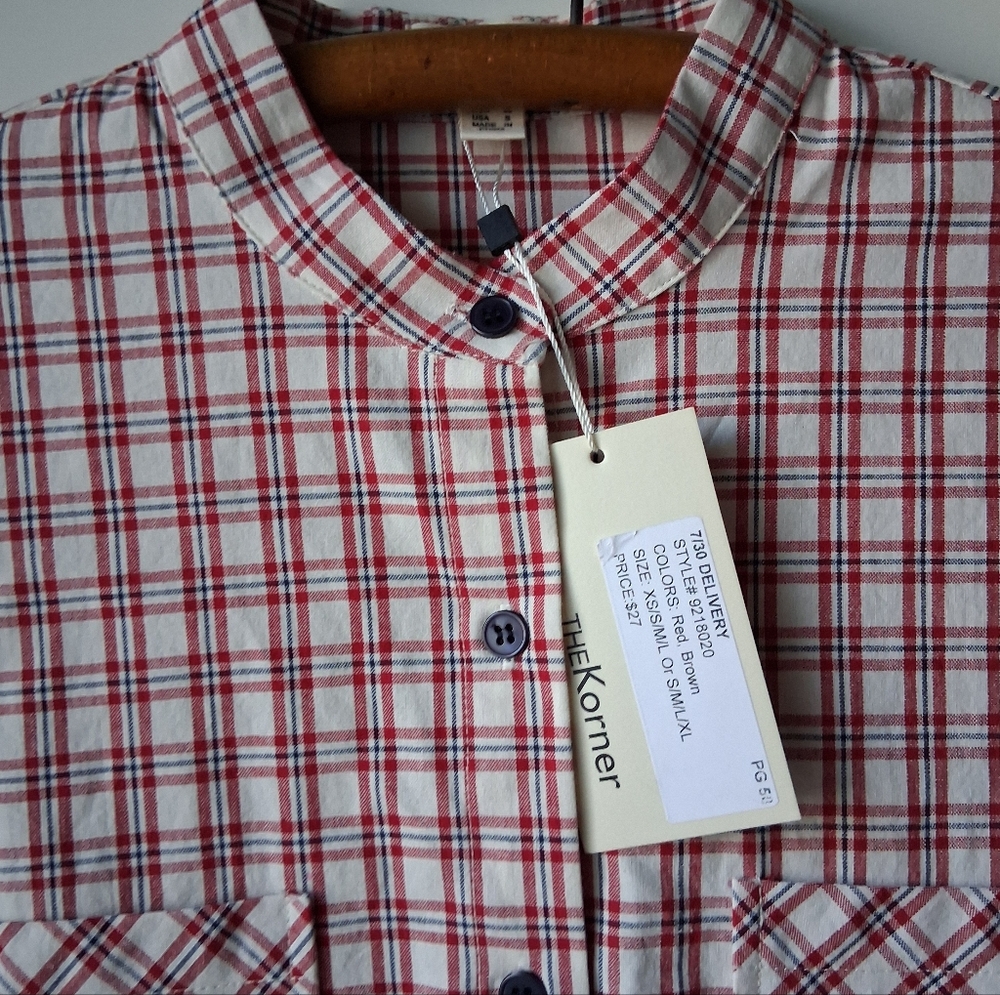 🌷 Anthropologie The Korner Plaid Check Button Up Top